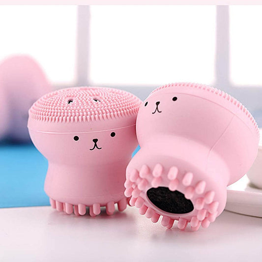 Facial Cleansing Brushes, Cute Octopus Shape Silicone Face Scrubber Massager Skincare Tool (1PC) - infinityexculsivestore.com