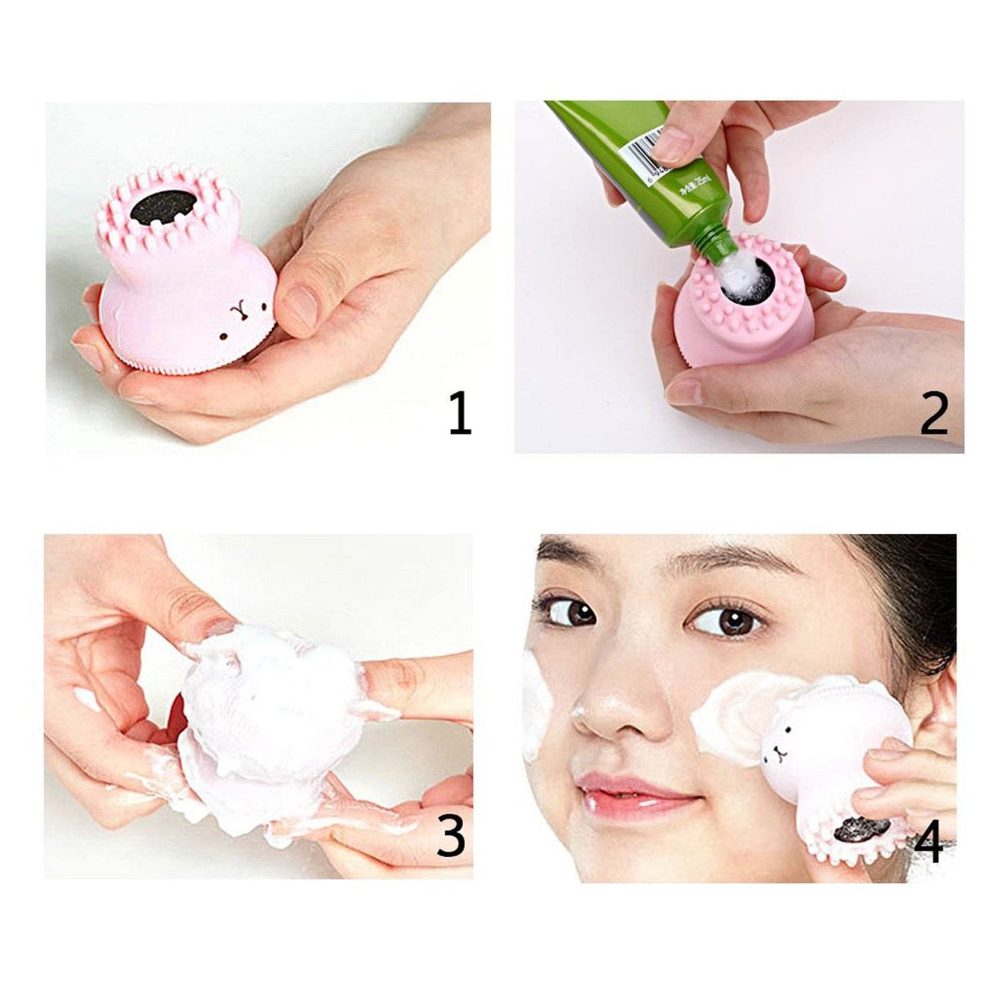 Facial Cleansing Brushes, Cute Octopus Shape Silicone Face Scrubber Massager Skincare Tool (1PC) - infinityexculsivestore.com