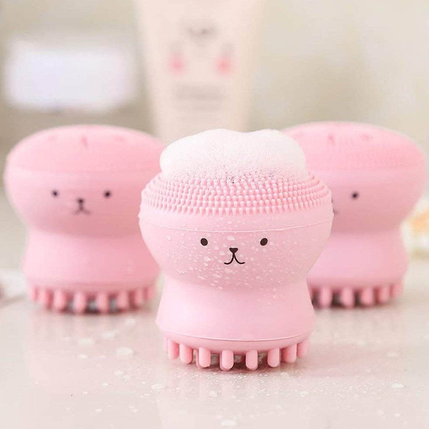 Facial Cleansing Brushes, Cute Octopus Shape Silicone Face Scrubber Massager Skincare Tool (1PC) - infinityexculsivestore.com