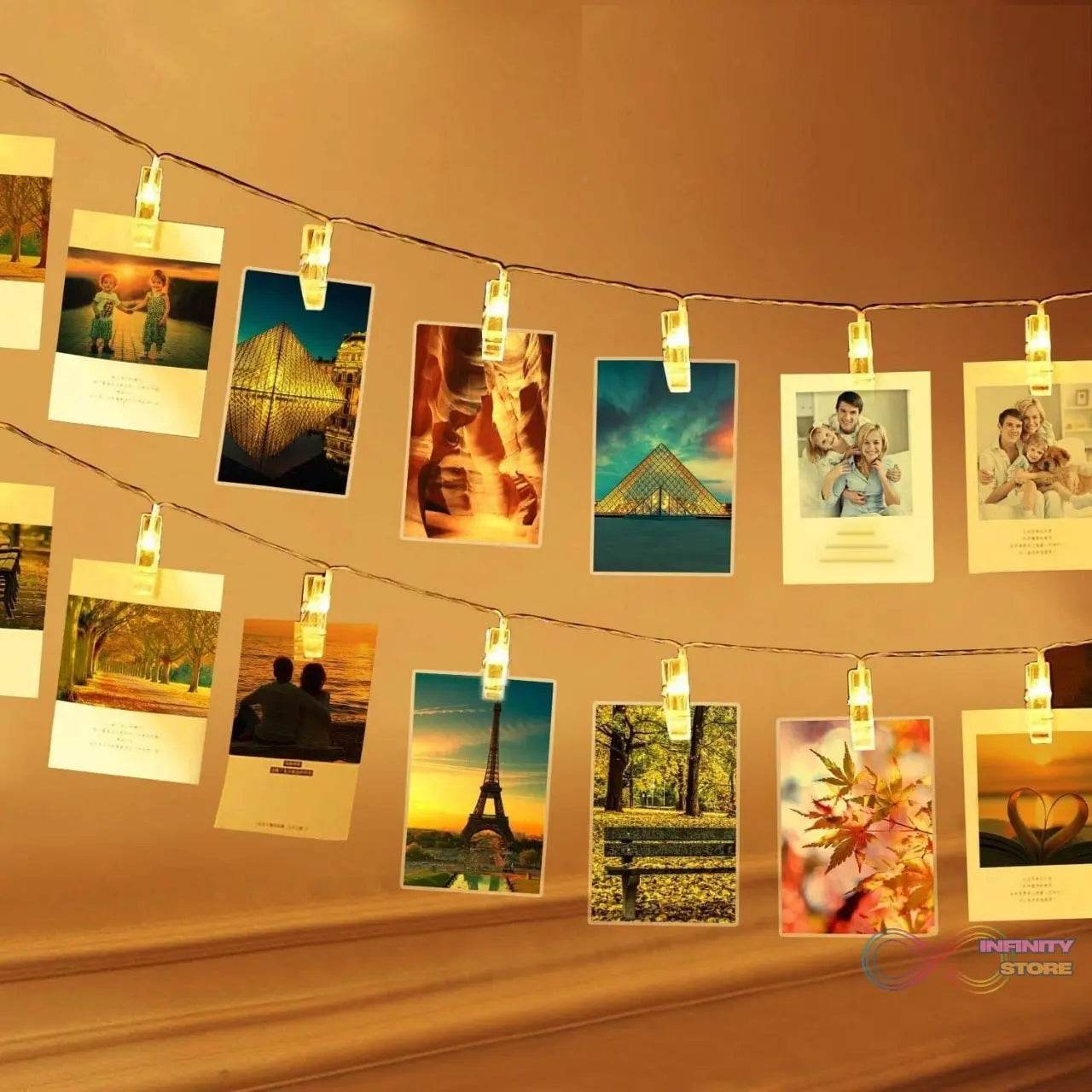 Fairy Warm White Clip Lights for Photos (10 Pcs Clip) - infinityexculsivestore.com