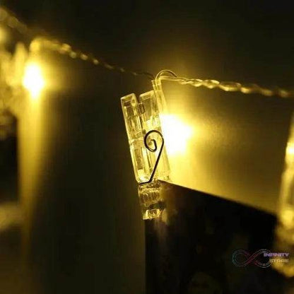 Fairy Warm White Clip Lights for Photos (10 Pcs Clip) - infinityexculsivestore.com