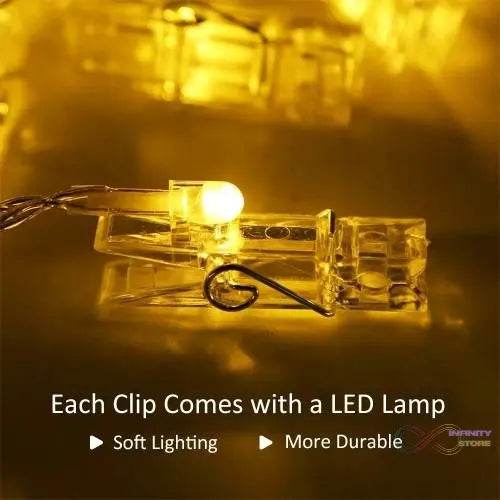 Fairy Warm White Clip Lights for Photos (10 Pcs Clip) - infinityexculsivestore.com
