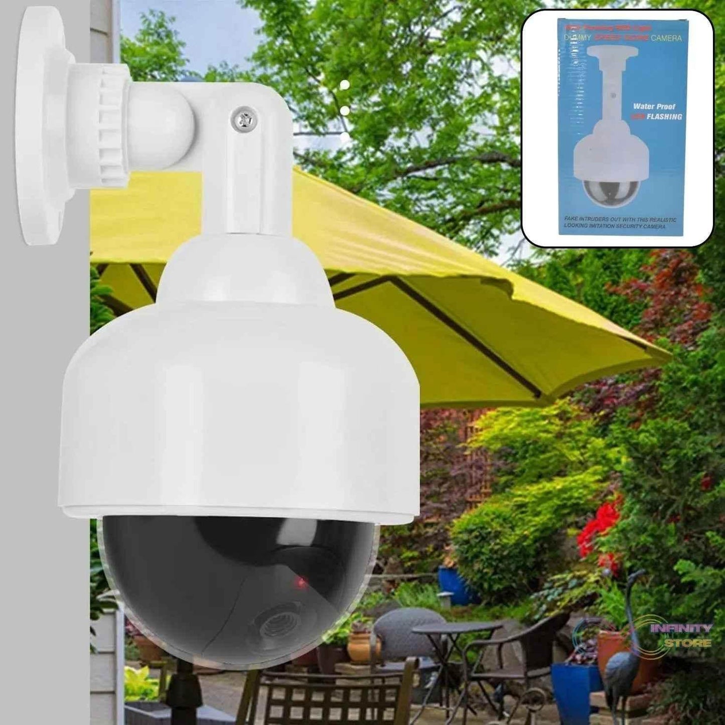 Fake / Dummy Camera CCTV, with Flashing Red LED Light (1 Pc / Battery Not Included) - infinityexculsivestore.com