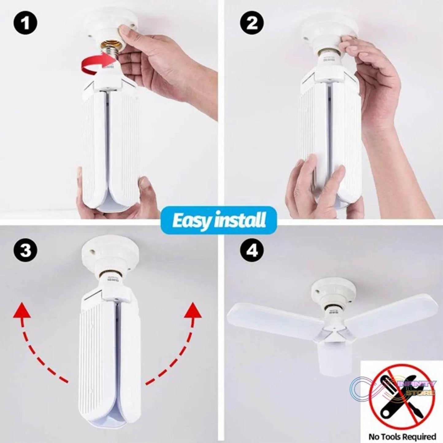 Fan Blade LED Light Bulb, Super Bright Angle Adjustable Home Ceiling - infinityexculsivestore.com