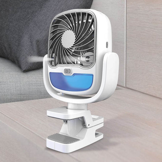Air Portable Fan, Grip Go 3 Speed Small Fan, Great Stroller Fan, Travel or Desk Fan, Cordless Personal Evaporative Air Cooler, Universal Clamp for Indoor & Outdoor Use, 360 Degree Head Swivel, LED Color Changing Light - infinityexculsivestore.com