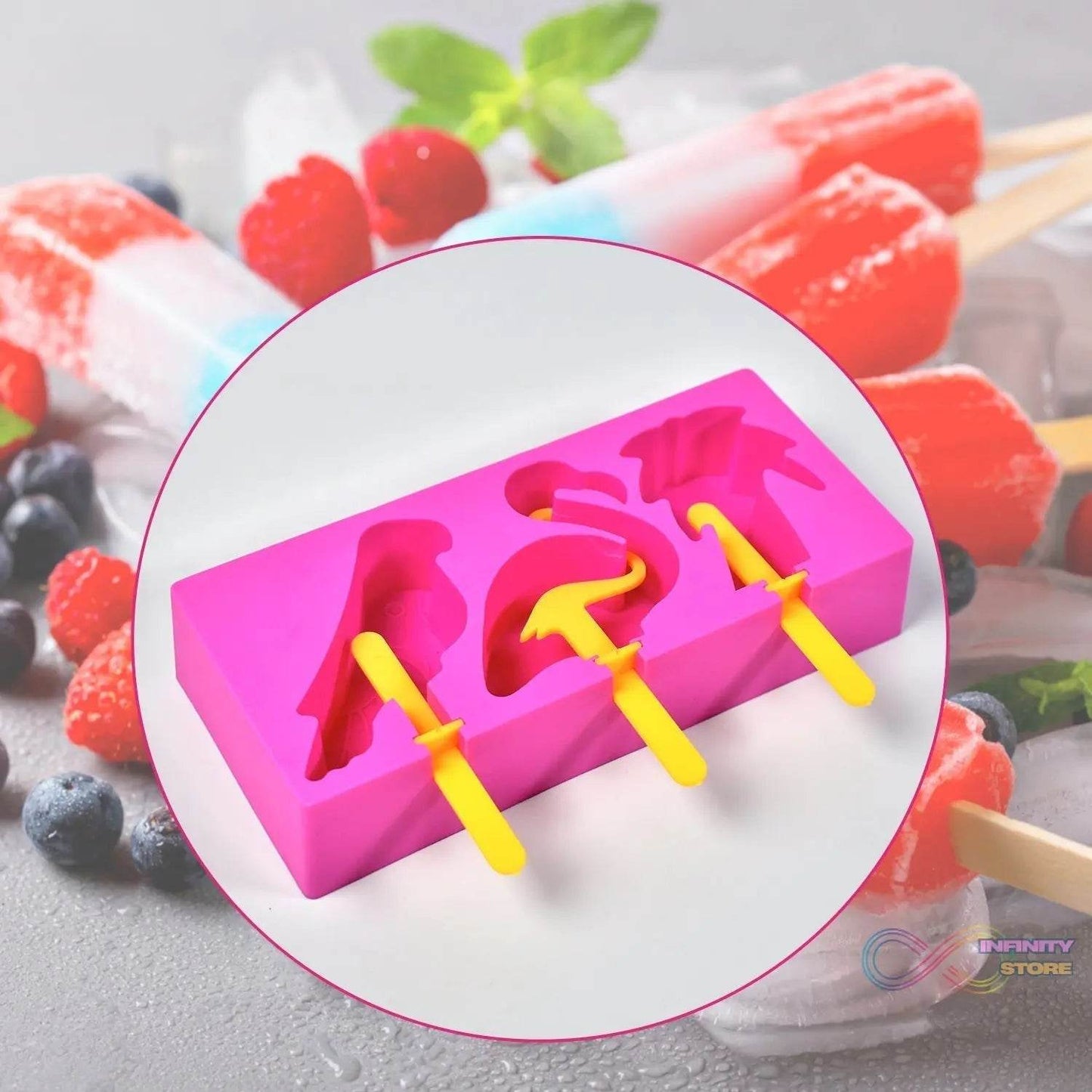 Fancy Ice Candy Mould Maker - Food-Grade Reusable Popsicle Molds, Ice Cream and Kulfi Sticks for All Ages - infinityexculsivestore.com