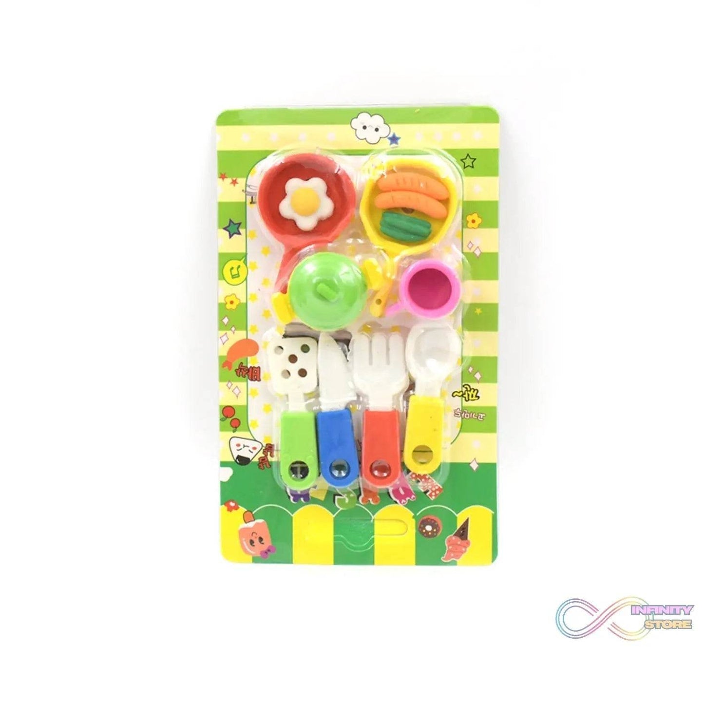 Fancy & Stylish Mini Erasers for Kids (8 Pc Set) - Fun Designs, Party Favors - infinityexculsivestore.com
