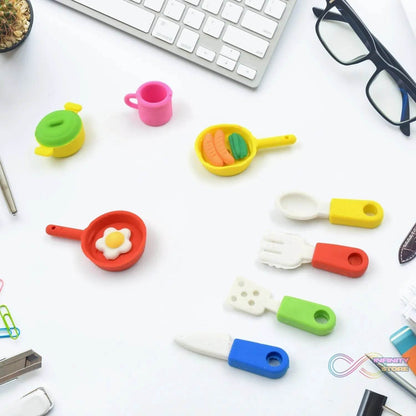 Fancy & Stylish Mini Erasers for Kids (8 Pc Set) - Fun Designs, Party Favors - infinityexculsivestore.com