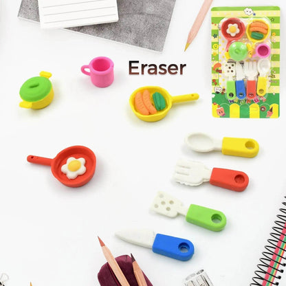 Fancy & Stylish Mini Erasers for Kids (8 Pc Set) - Fun Designs, Party Favors - infinityexculsivestore.com