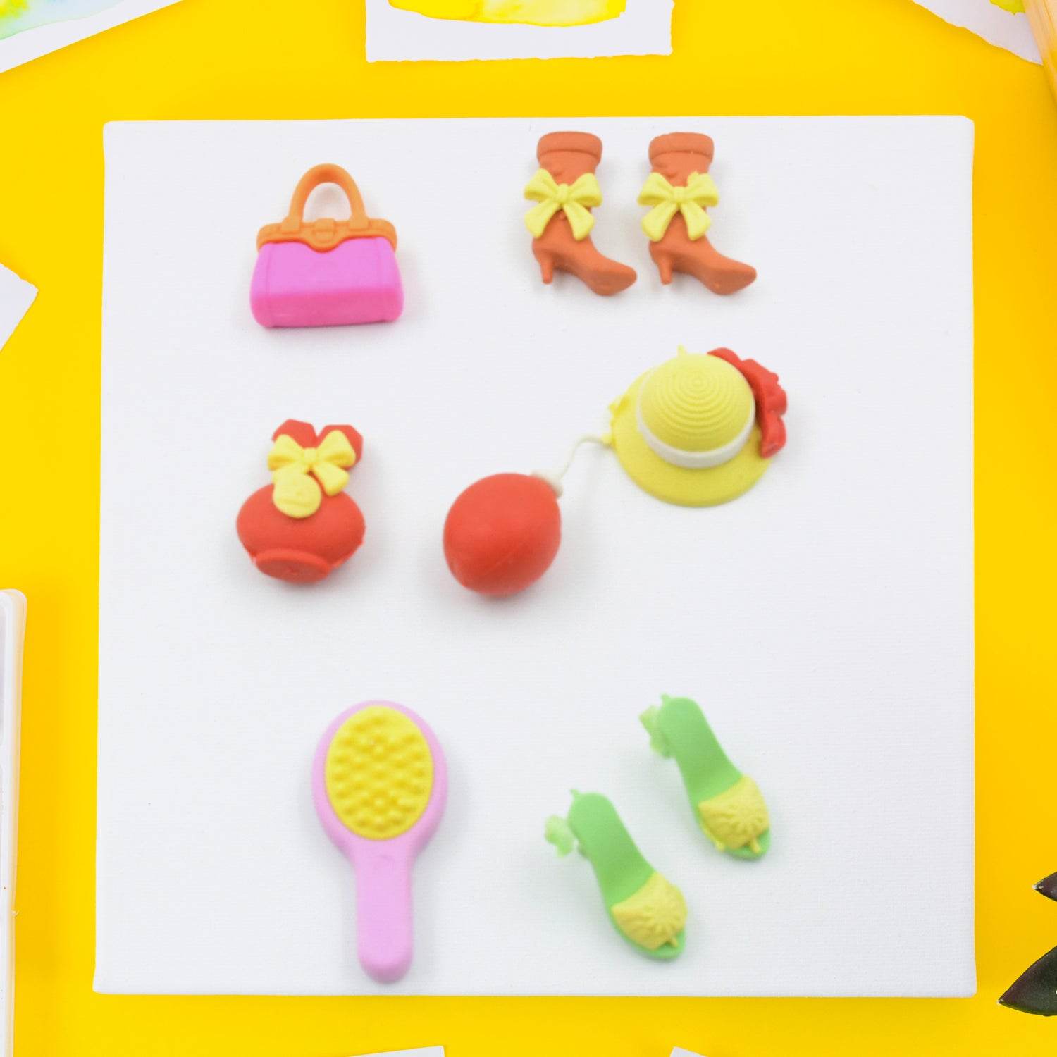 Fancy & Stylish Mini Erasers for Kids (9 Pc Set) - Fun Designs, Party Favors - infinityexculsivestore.com