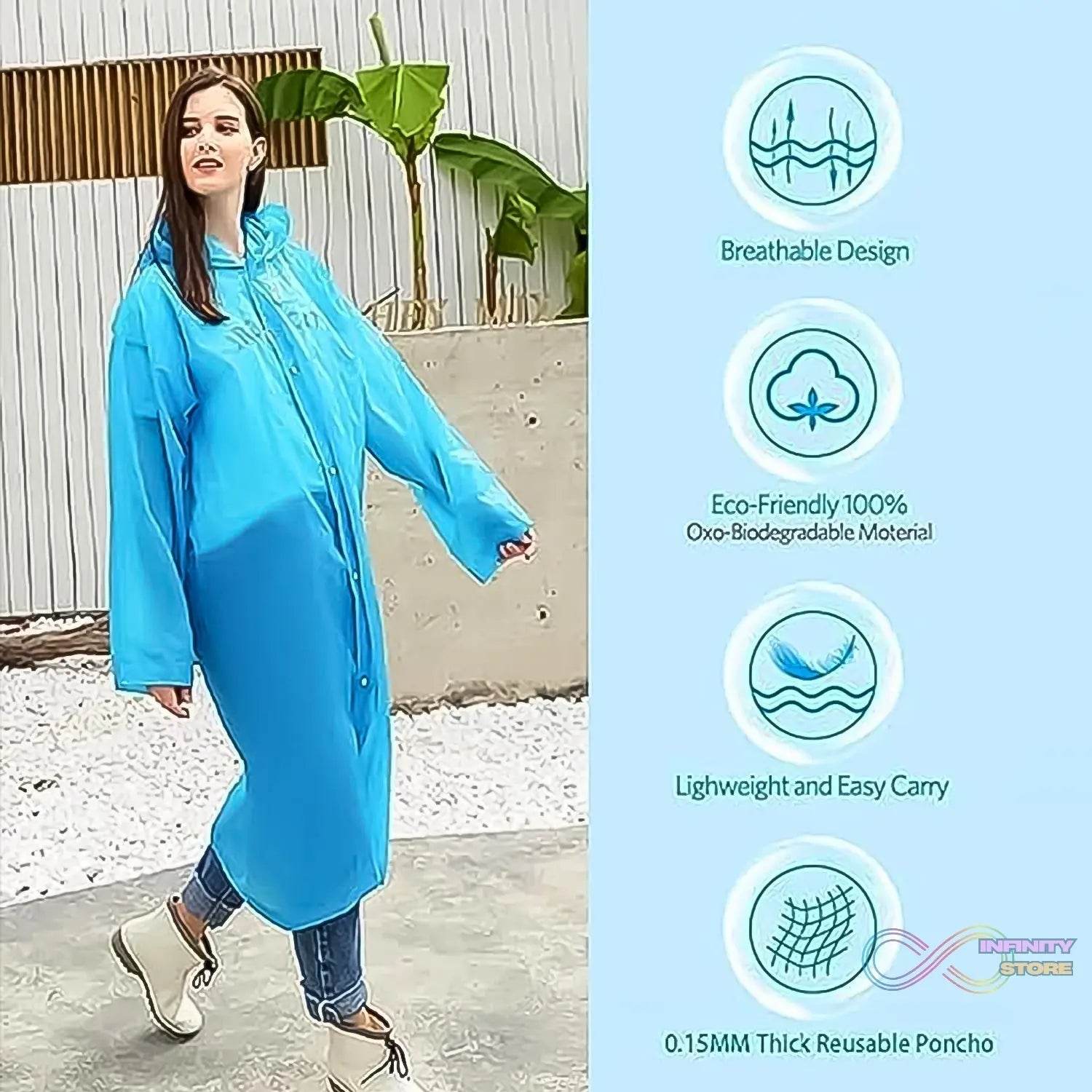 Fashion Portable Adult Rain Coat (1pc) - infinityexculsivestore.com