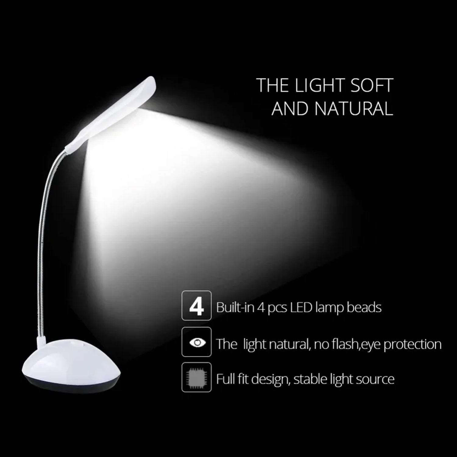 Fashion Wind LED Desk Light, LED Lamps Button Control, Portable Flexible Neck Eye-Caring Table Reading Lights for Reading / Relaxation / Bedtime - infinityexculsivestore.com