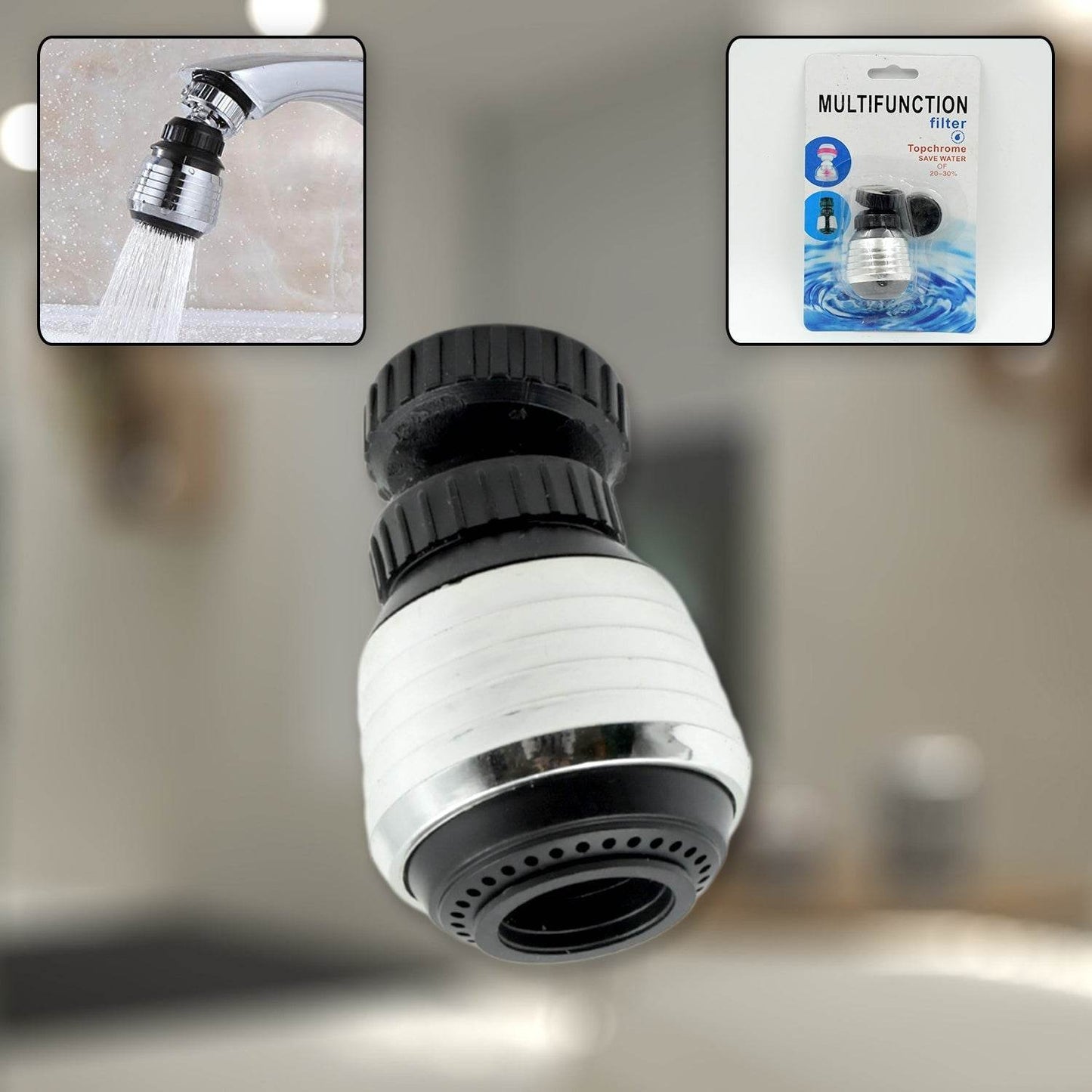 Faucet Bubbler, Faucet Aerator, Water Filter 360° Sink Use for Kitchen, Bathroom, Home Use, High Pressure Power Spray, Plating, for Kitchen Bathroom (1 Pc) - infinityexculsivestore.com