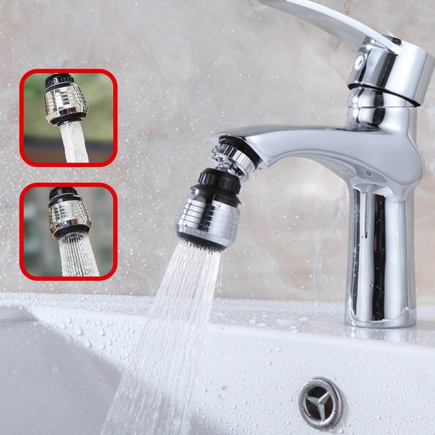 Faucet Bubbler, Faucet Aerator, Water Filter 360° Sink Use for Kitchen, Bathroom, Home Use, High Pressure Power Spray, Plating, for Kitchen Bathroom (1 Pc) - infinityexculsivestore.com