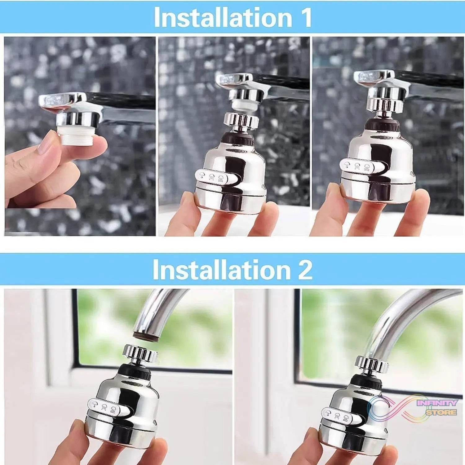 Faucet Sprayer Head, 360° Rotatable Faucet Extension (1 Set) - infinityexculsivestore.com