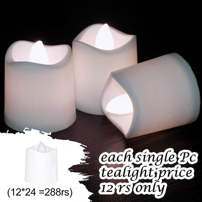Festival Decorative - LED Tealight Candles (White, 24 Pcs) - infinityexculsivestore.com