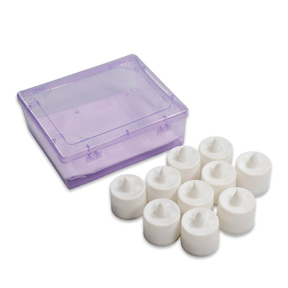 Festival Decorative - LED Yellow Tealight Candles (White, 10 Pcs) With Container - infinityexculsivestore.com