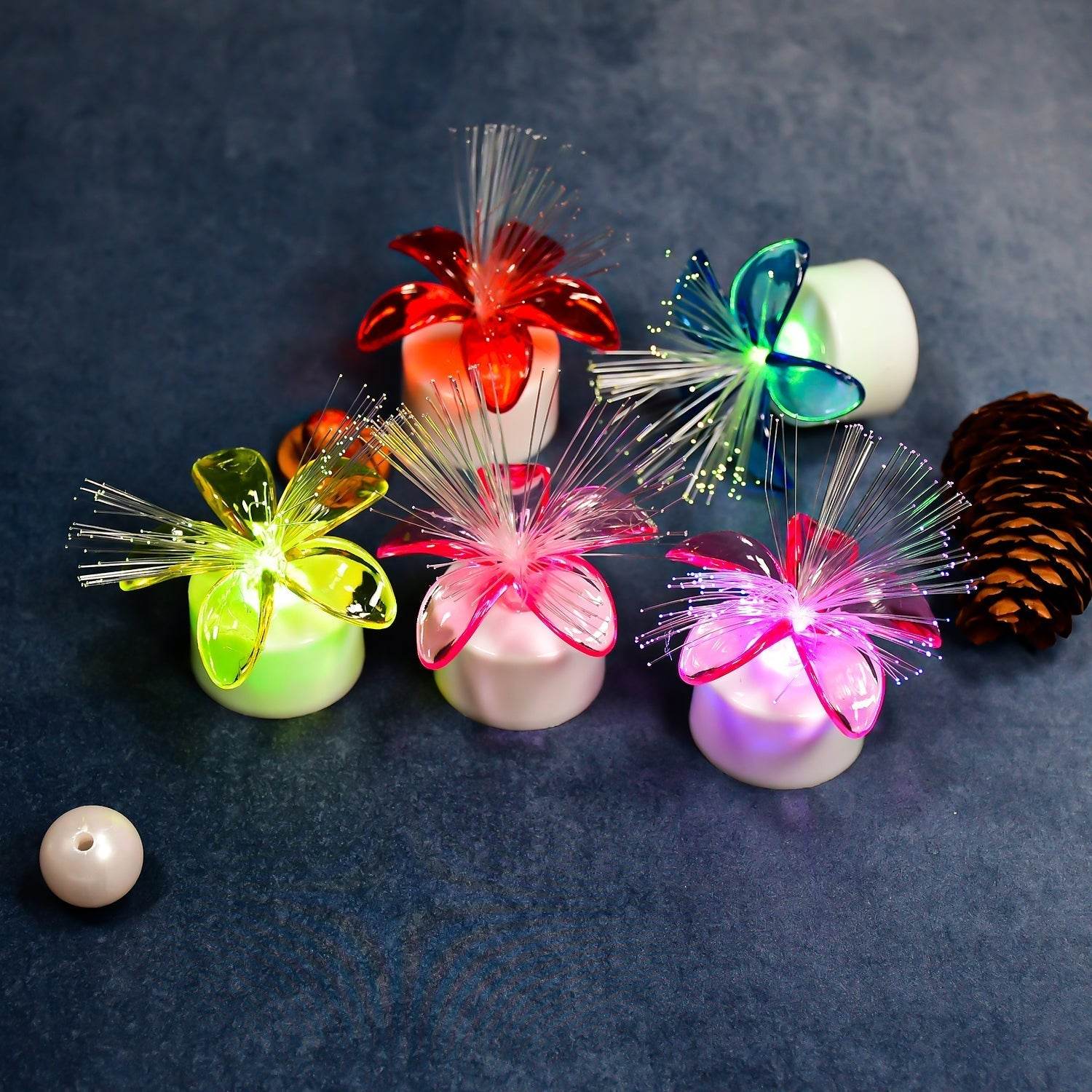 Fiber Optic Light, Mini Color Change LED Table Centerpieces, Light Up Candle - Pack of 12 - infinityexculsivestore.com