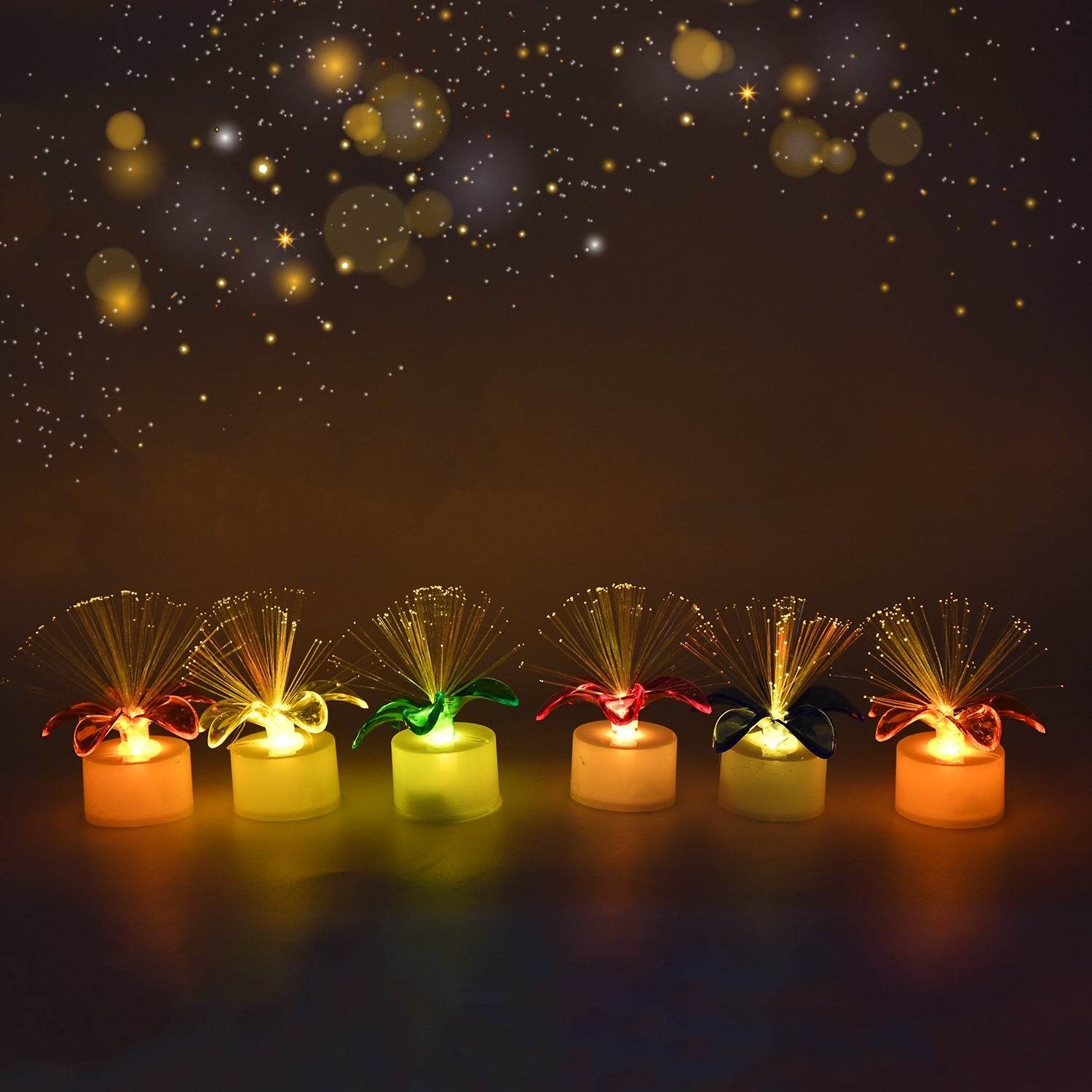 Fiber Optic Light, Mini Color Change LED Table Centerpieces, Light Up Candle - Pack of 12 - infinityexculsivestore.com