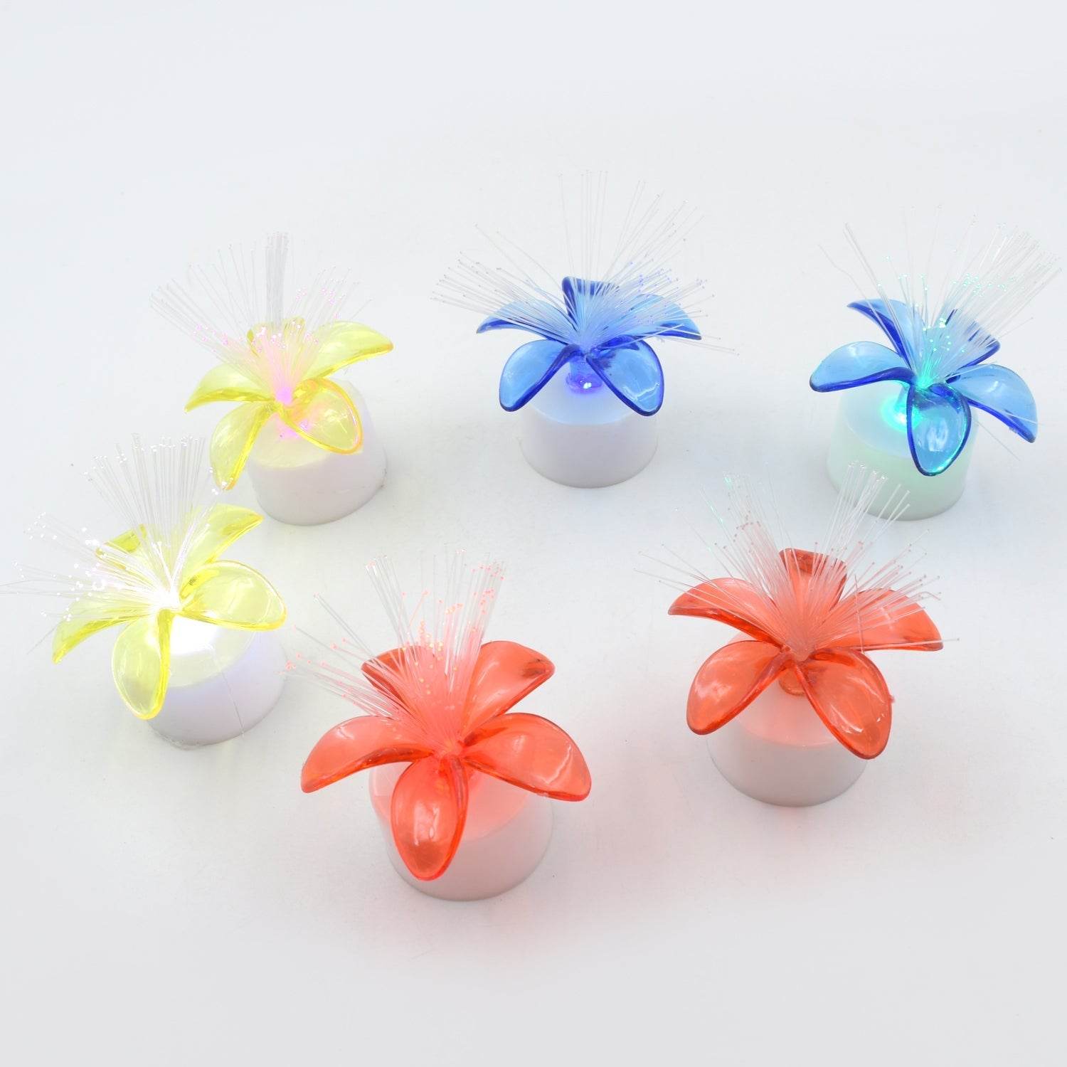 Fiber Optic Light, Mini Color Change LED Table Centerpieces, Light Up Candle - Pack of 6 - infinityexculsivestore.com