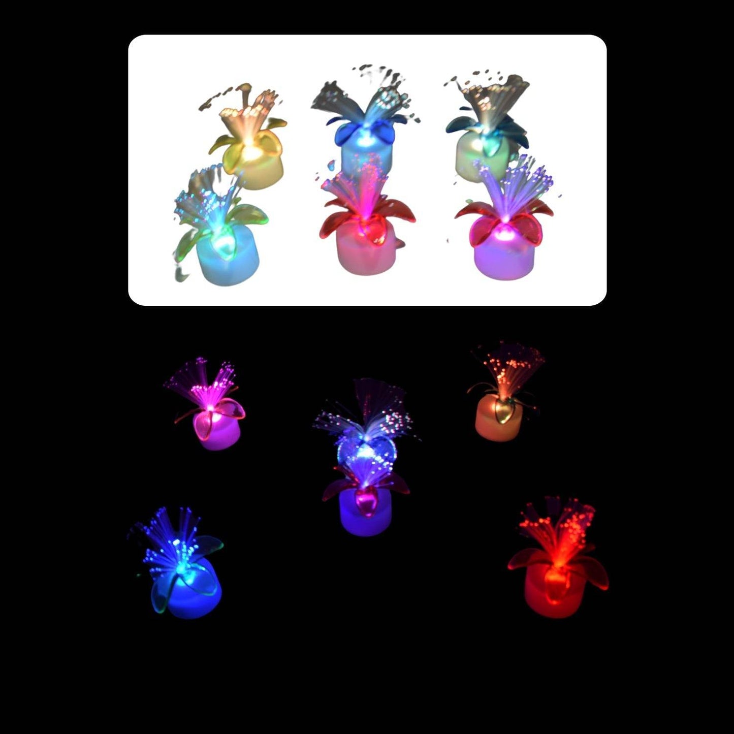 Fiber Optic Light, Mini Color Change LED Table Centerpieces, Light Up Candle - Pack of 6 - infinityexculsivestore.com