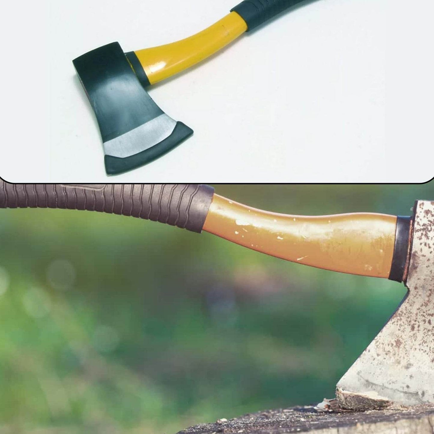 Fiberglas's Body Rubberised Handle Wood Cutting Axe - infinityexculsivestore.com
