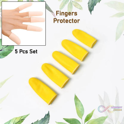 Finger Caps, Silicone Finger Protectors Sleeves (Finger Cots / 5 Pcs Set / yellow) - infinityexculsivestore.com
