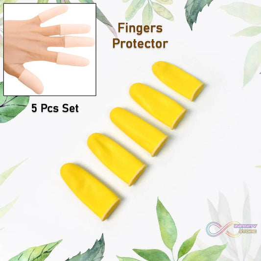 Finger Caps, Silicone Finger Protectors Sleeves (Finger Cots / 5 Pcs Set / yellow) - infinityexculsivestore.com