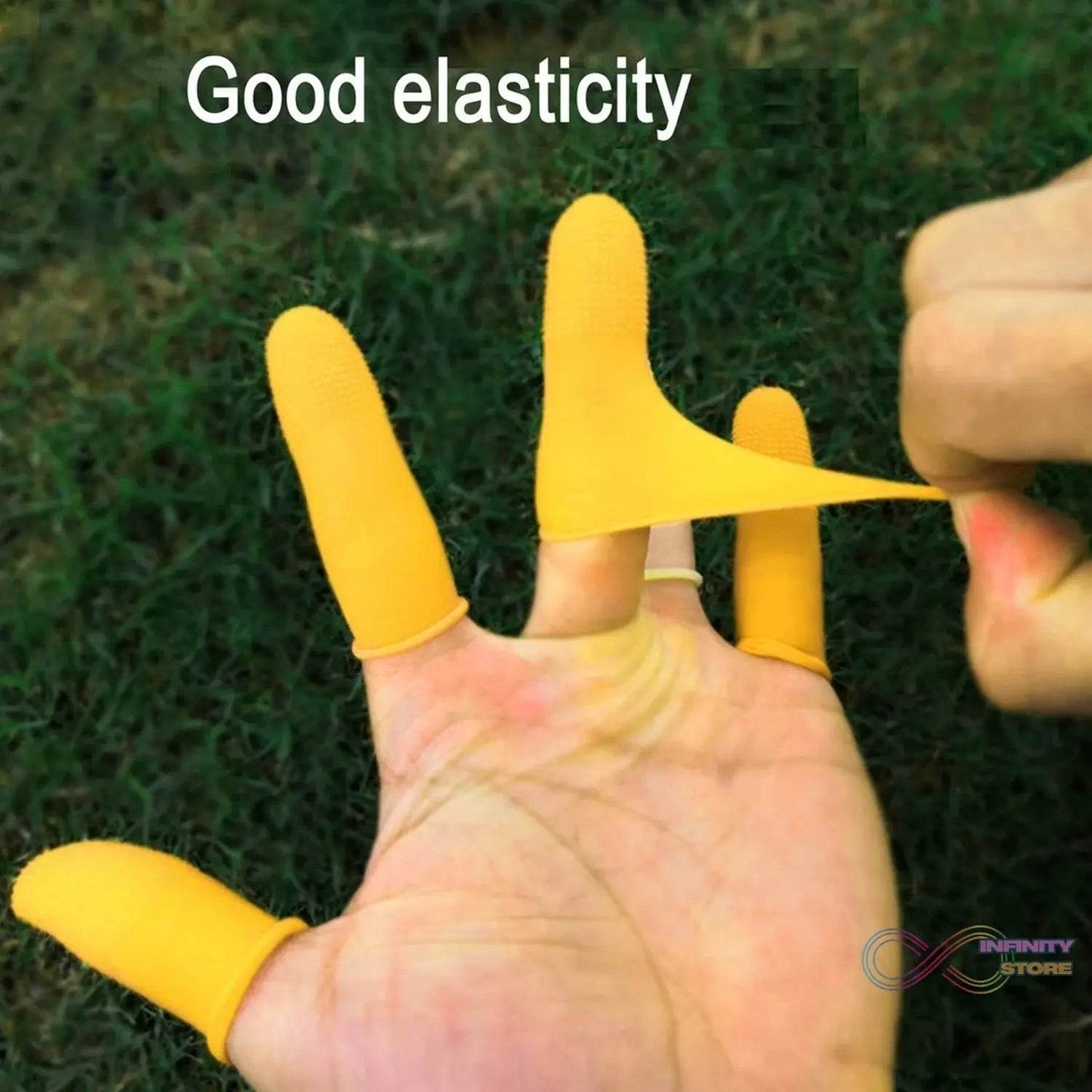 Finger Caps, Silicone Finger Protectors Sleeves (Finger Cots / 5 Pcs Set / yellow) - infinityexculsivestore.com