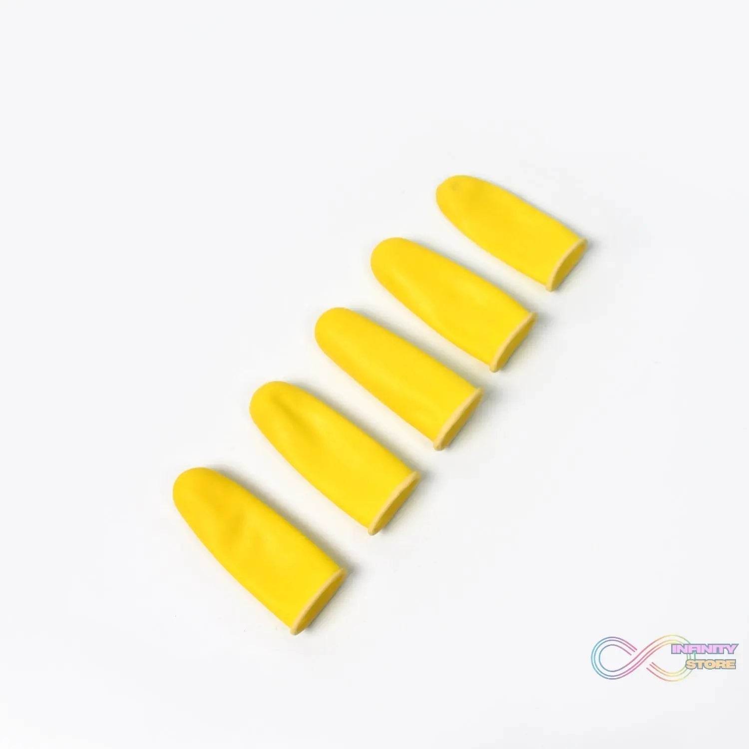 Finger Caps, Silicone Finger Protectors Sleeves (Finger Cots / 5 Pcs Set / yellow) - infinityexculsivestore.com