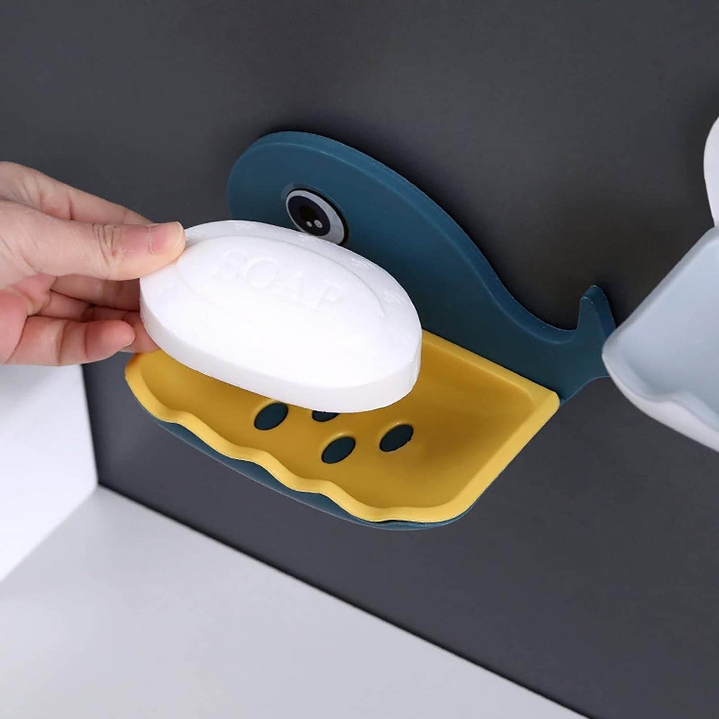 Fish Shape Double Layer Adhesive Waterproof Wall Mounted Soap Bar Holder Stand Rack for Bathroom Shower Wall Kitchen - infinityexculsivestore.com