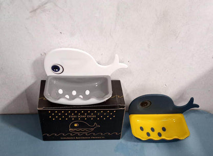 Fish Shape Soap Dish Adhesive Waterproof Wall Mounted Bar Soap Dish Holder (Pack of 2Pc) - infinityexculsivestore.com