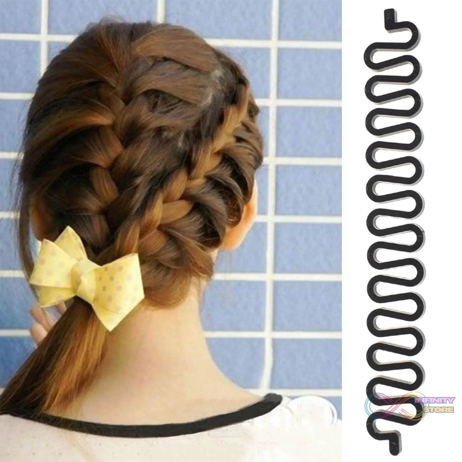 Fishbone Bun Maker widely used by women’s for making their hair looks like a fish tail and all and it used in many kinds of places like household, parlours etc. - infinityexculsivestore.com