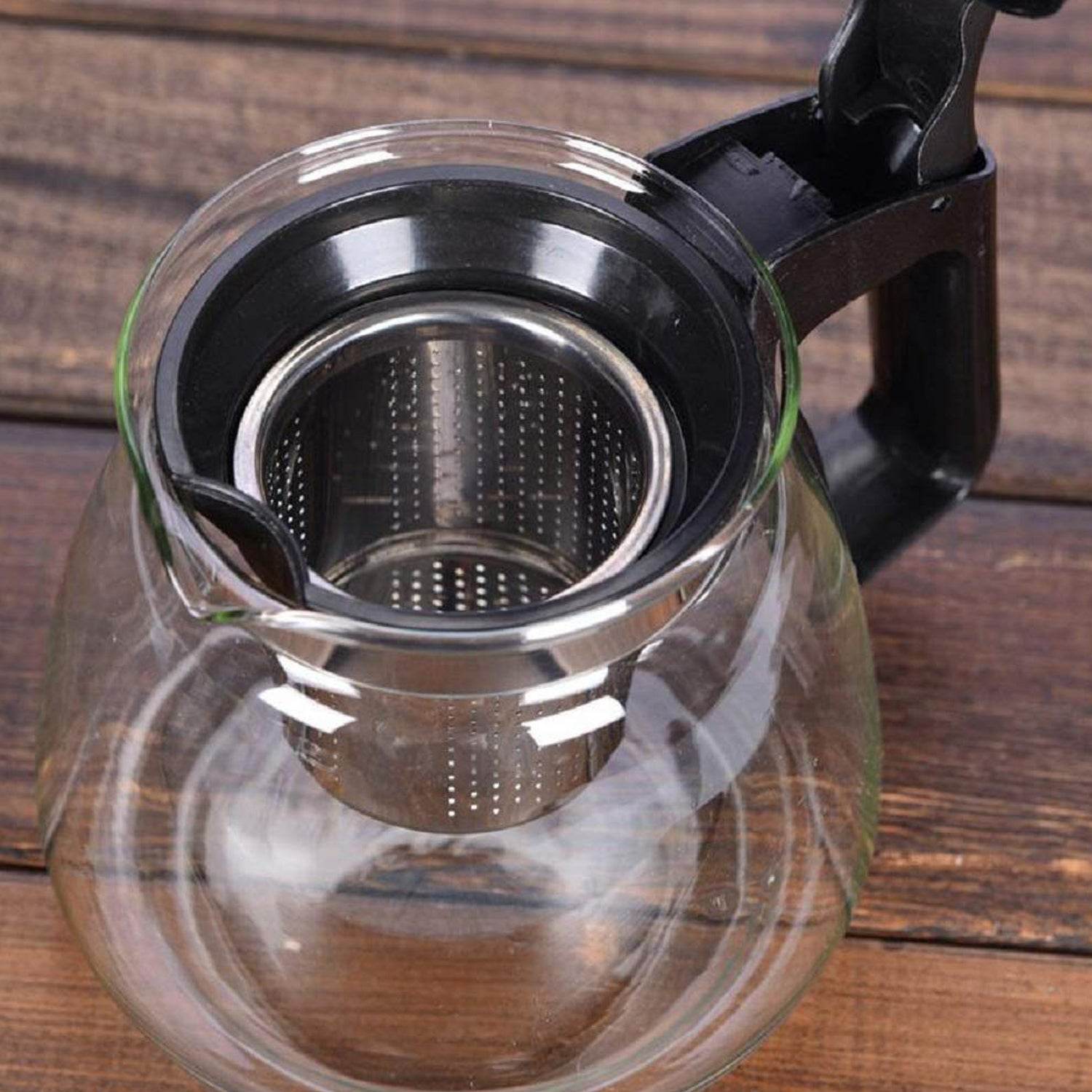 Flame Proof Glass Kettle & Cup Set With Strainer High Quality Kettle Set For Home & Café Use  (4 Cup & 1 Kettle) (24 Pc MOQ) - infinityexculsivestore.com