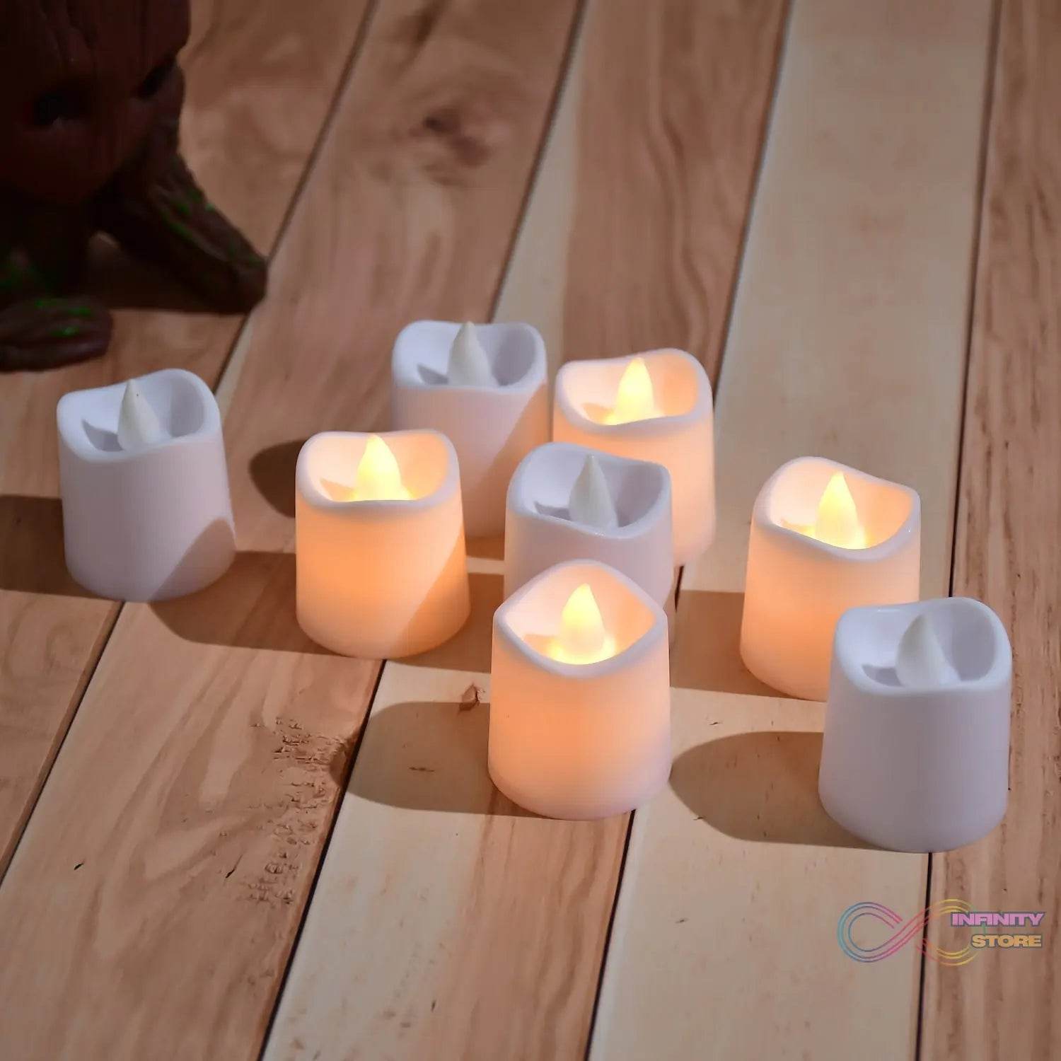 Flameless LED Tealights, Smokeless Plastic Decorative Candles - LED Tea Light Candle For Home Decoration (Pack Of 24) - infinityexculsivestore.com