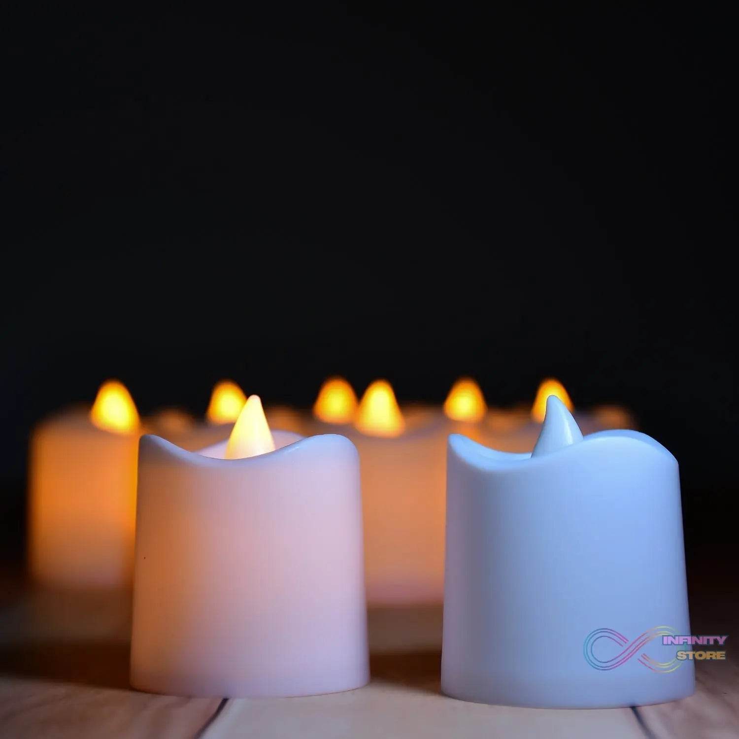 Flameless LED Tealights, Smokeless Plastic Decorative Candles - LED Tea Light Candle For Home Decoration (Pack Of 24) - infinityexculsivestore.com