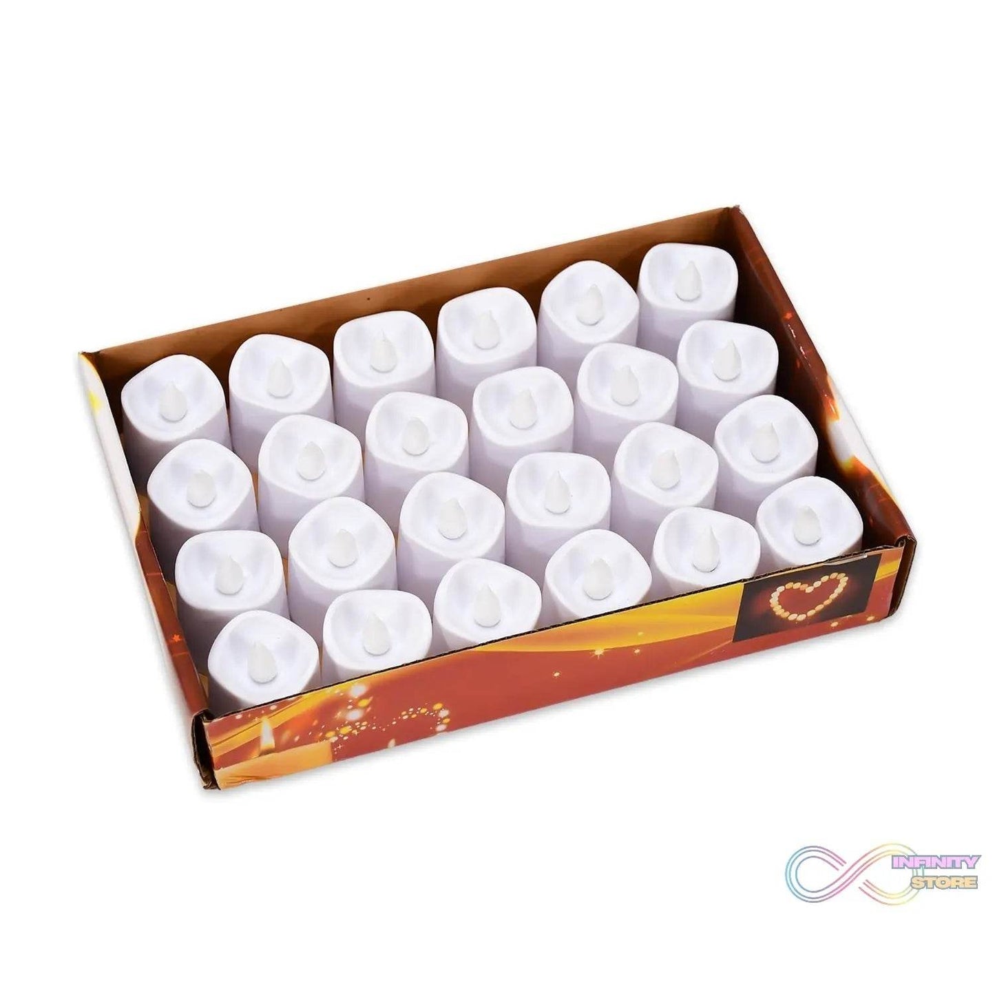 Flameless LED Tealights, Smokeless Plastic Decorative Candles - LED Tea Light Candle For Home Decoration (Pack Of 24) - infinityexculsivestore.com