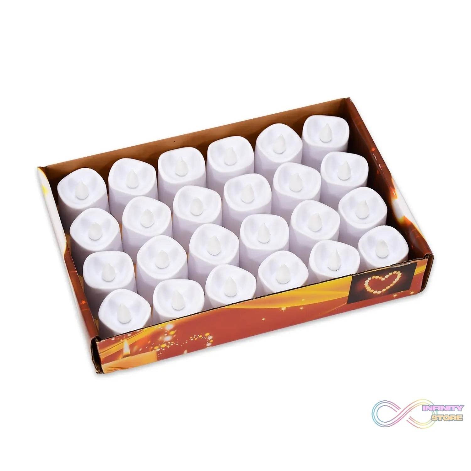 Flameless LED Tealights, Smokeless Plastic Decorative Candles - LED Tea Light Candle For Home Decoration (Pack Of 24) - infinityexculsivestore.com