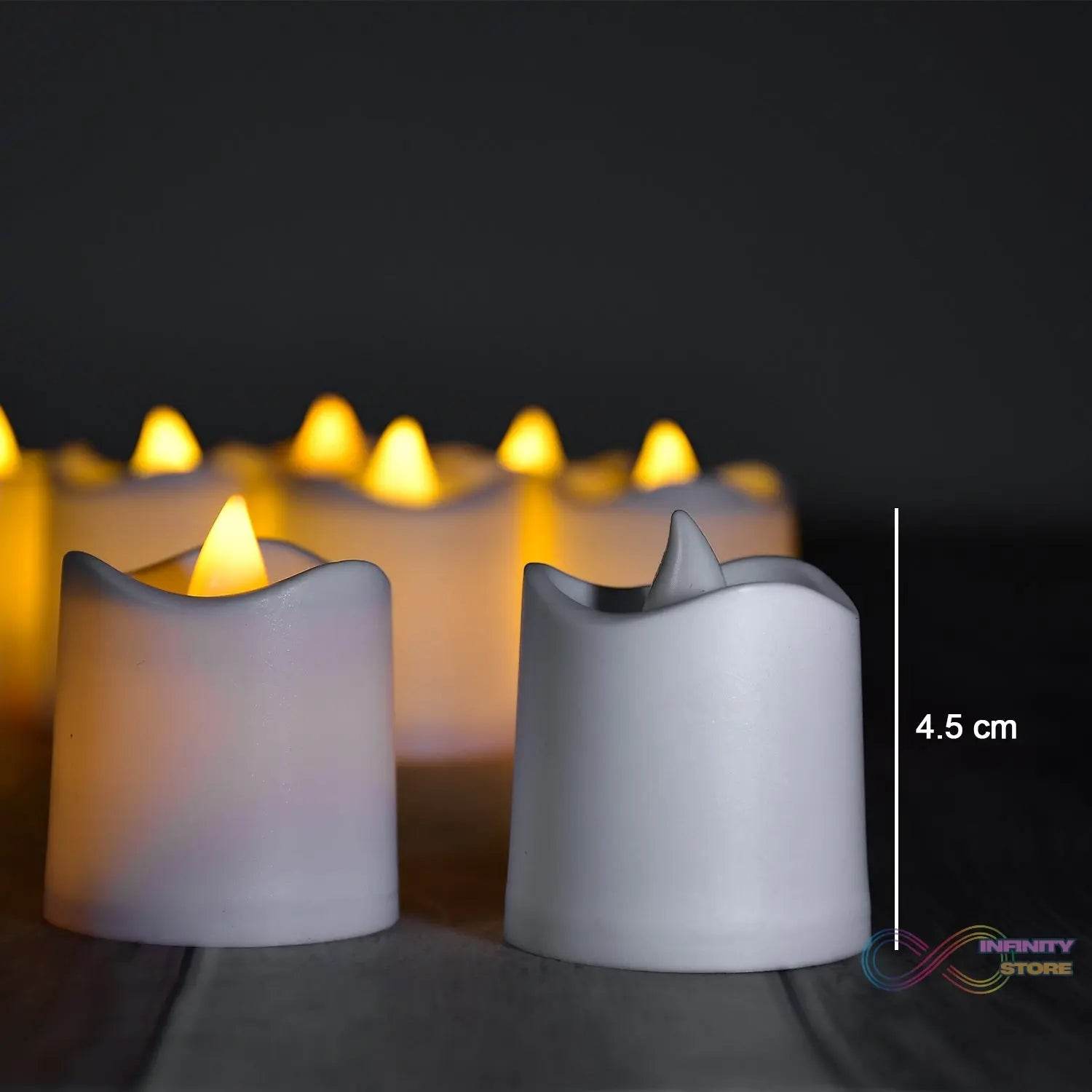 Flameless LED Tealights, Smokeless Plastic Decorative Candles - LED Tea Light Candle For Home Decoration (Pack Of 24) - infinityexculsivestore.com