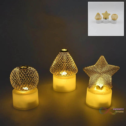 Flameless and Smokeless Decorative Candles Acrylic Led Tea Light Candle for Gifting, House, Light (3 Pc Set) - infinityexculsivestore.com
