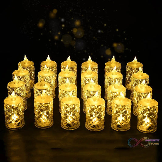 Flameless and Smokeless Decorative Candles LED Tea Light (24 Pcs Set) - infinityexculsivestore.com