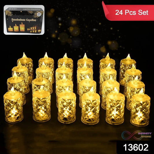 Flameless and Smokeless Decorative Candles LED Tea Light (24 Pcs Set) - infinityexculsivestore.com