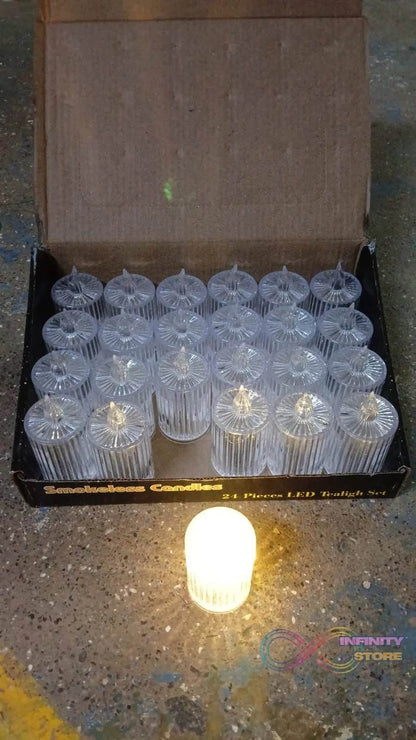Flameless and Smokeless Decorative Candles LED Tea Light (24 Pcs Set) - infinityexculsivestore.com