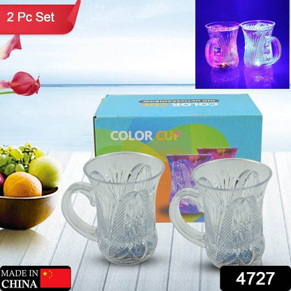 Flashing Cup LED Water Sensor Light up Cup with Handle for Home Kitchen Fun Luminous Water Cup, Party / Birthday / Nightclub / Christmas / Disco Entertainment Cup (2 Pcs Set) - infinityexculsivestore.com