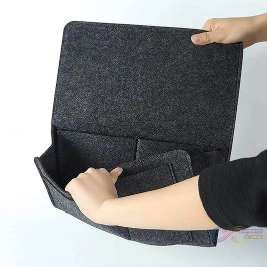 Flat Bedside Caddy, Bed Side Pocket Storage Organizer Bag with 5 Pockets (1 Pc) - infinityexculsivestore.com