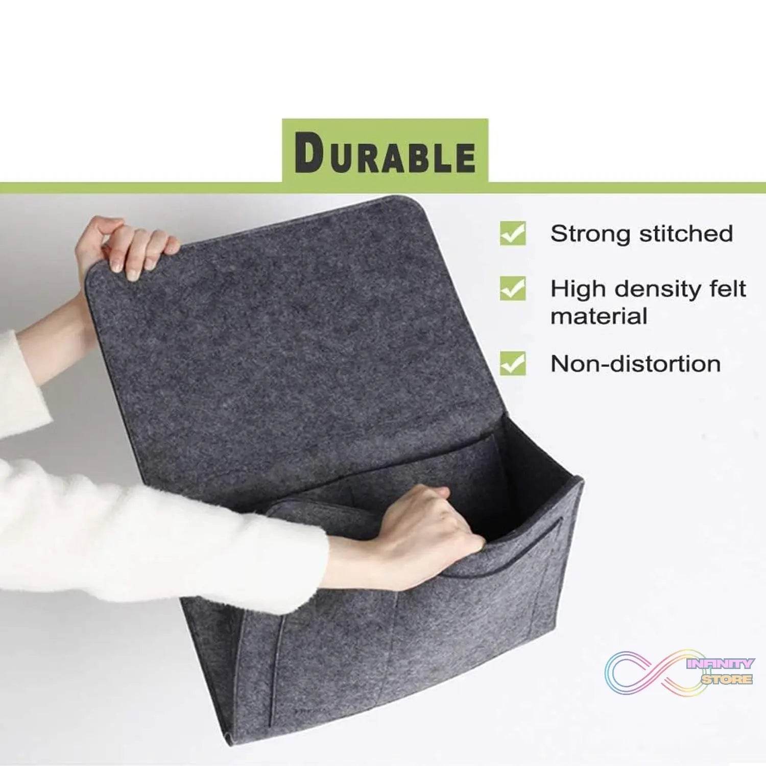 Flat Bedside Caddy, Bed Side Pocket Storage Organizer Bag with 5 Pockets (1 Pc) - infinityexculsivestore.com