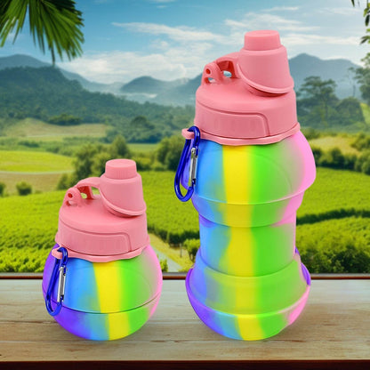 Flexible Collapsible Silicone Sports Water Bottle (260 ML / 20 CM Folding) - infinityexculsivestore.com