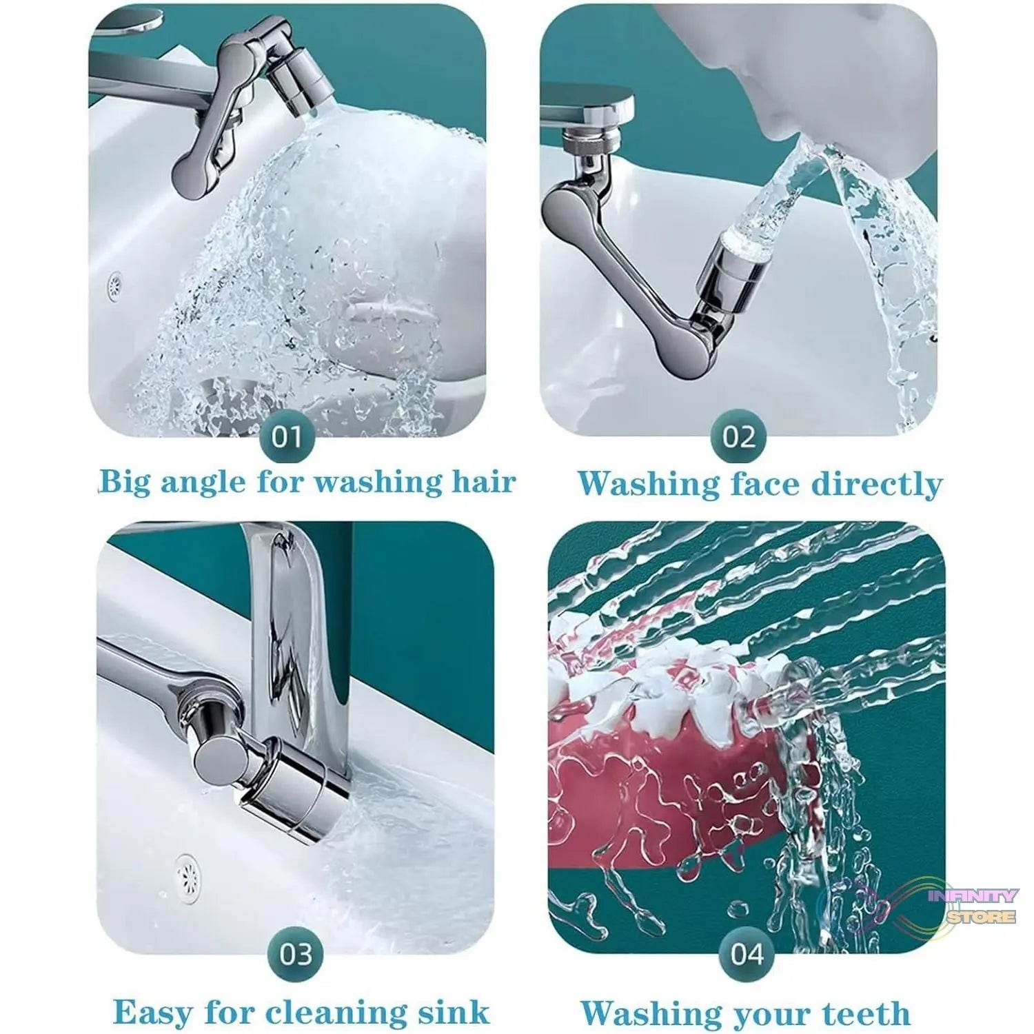 Flexible Faucet Splash Head Extender Aerator, Universal Splash Filter Faucet Sprayer (1 Set) - infinityexculsivestore.com