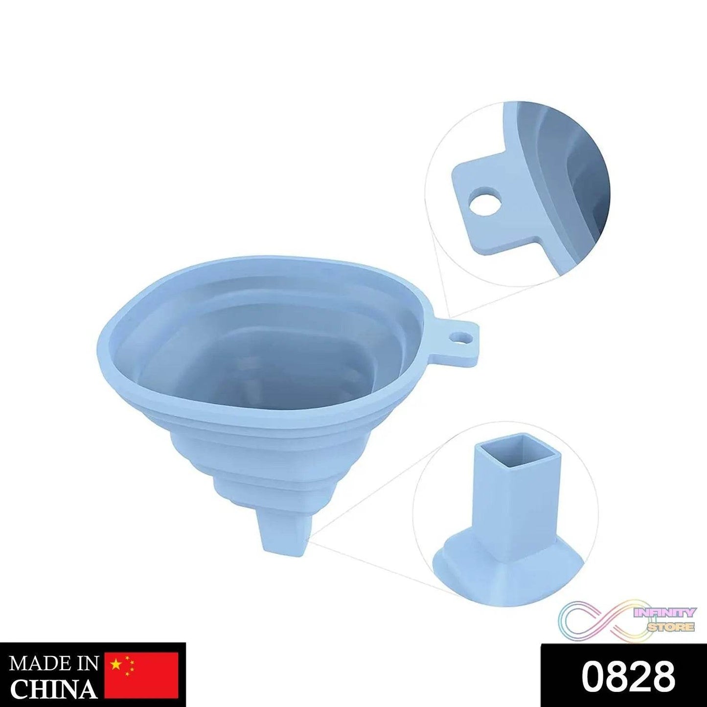 Flexible Silicone Foldable Kitchen Funnel for Liquid / Powder Transfer Hopper Food (Small) - infinityexculsivestore.com