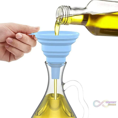 Flexible Silicone Foldable Kitchen Funnel for Liquid / Powder Transfer Hopper Food (Small) - infinityexculsivestore.com